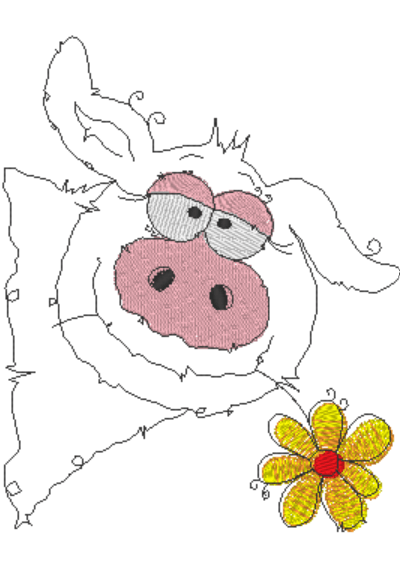 Stickdatei - Happy Stitching Schwein - Sewando