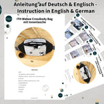 ITH Stickdatei Crossbody Bag Set mit Innentasche S, M, L, XL, In The Hoop Tasche Wabee - Sewando