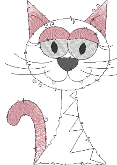Stickdatei - Happy Stitching - Katze - Sewando