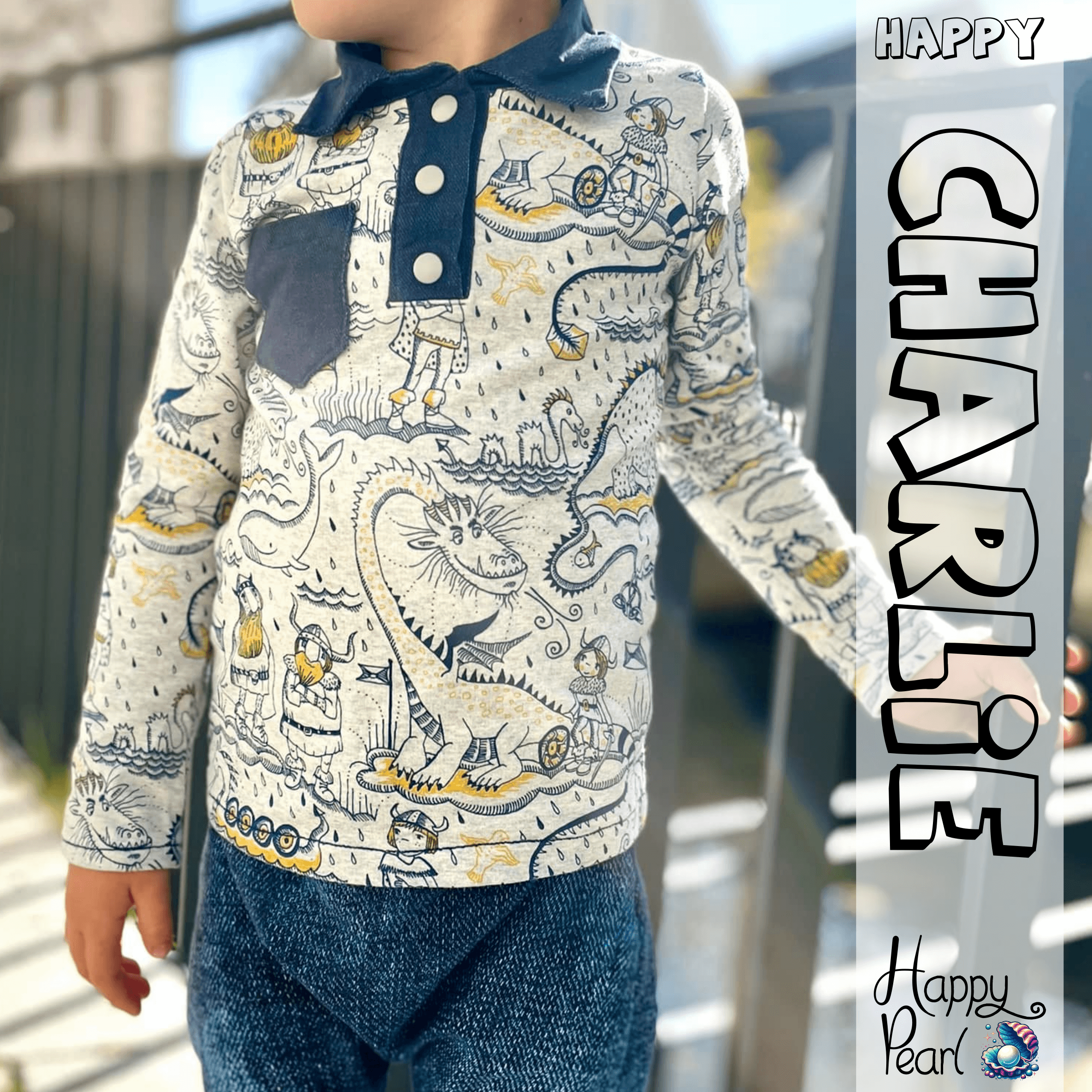 Happy Charlie - Gr 74-164 - Poloshirt Schnittmuster - Sewando