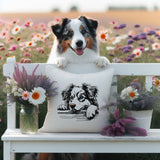 Stickdatei Australian Shepherd "Bruno" - realistisch - FÜR HELLE STOFFE