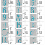 Stickdatei Schrift ca.3cm Buchstaben und Zahlen Set 2519 - Sewando