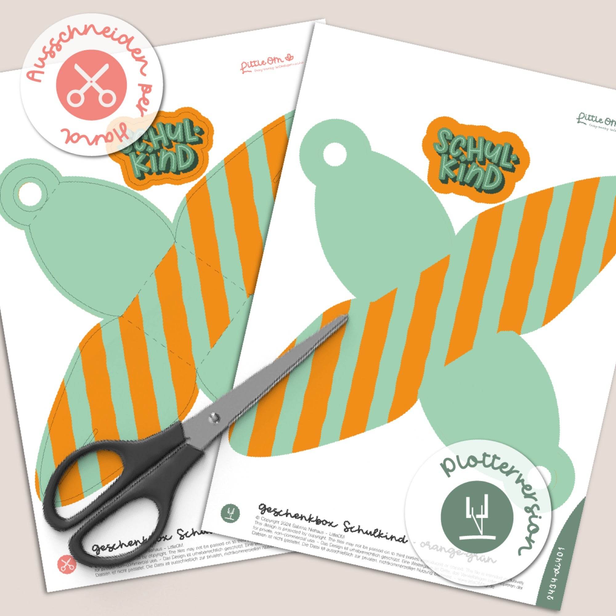 Bunte Geschenkbox zur Einschulung - Printable (Schere oder Plotter) - Sewando