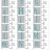 Stickdatei Schrift ca.3cm Buchstaben und Zahlen Set 2519 - Sewando
