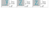 Stickdatei Schrift ca.3cm Buchstaben und Zahlen Set 2519 - Sewando