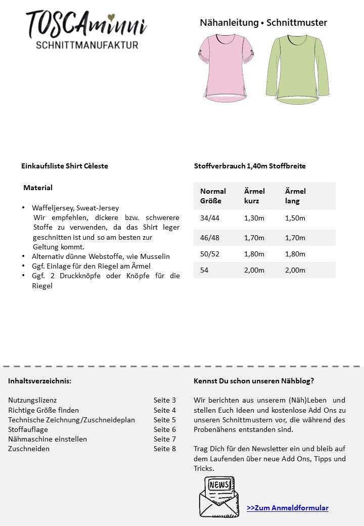 Schnittmuster Damen Shirt Celéste Gr. 34-54 - Oversize - Sewando