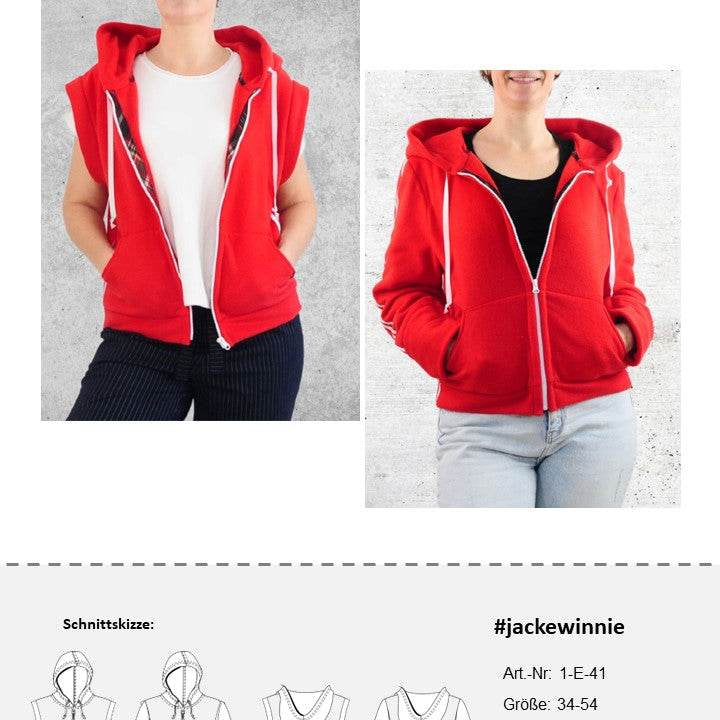 Schnittmuster Damen Jacke, Weste Winnie Gr. 34-54 - Sewando