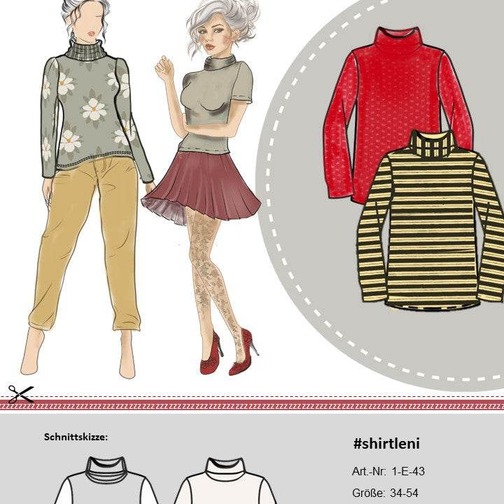 Schnittmuster Shirt Leni Gr. 34-54 für Nähanfänger - Sewando