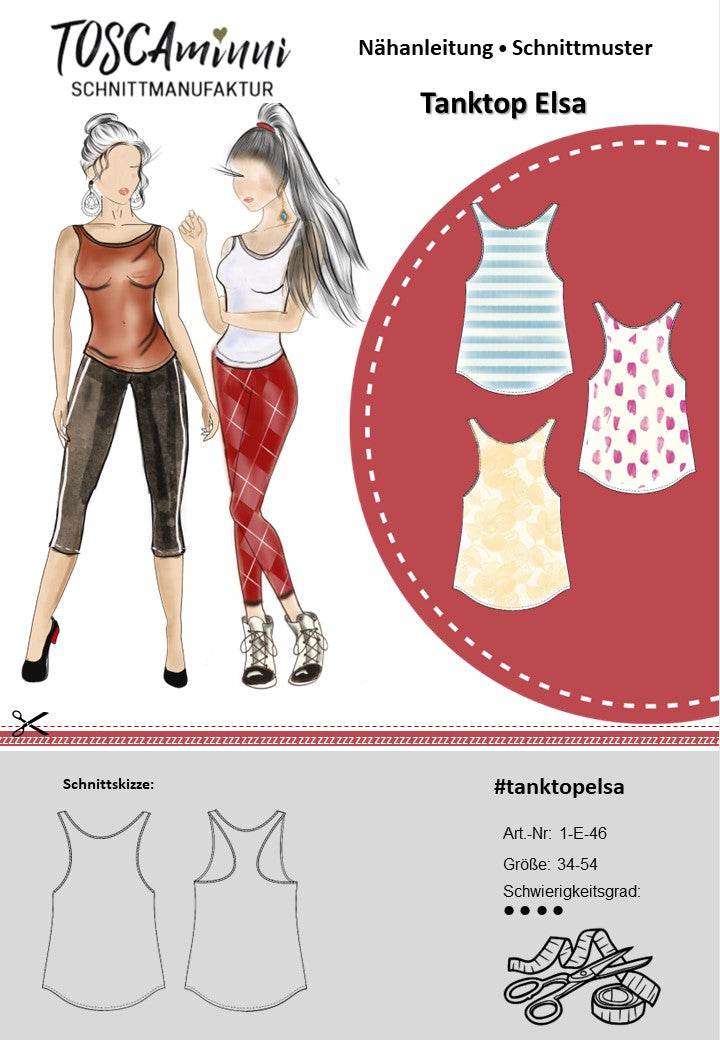 Schnittmuster Damen Tanktop Elsa Gr. 34-54 - Sewando