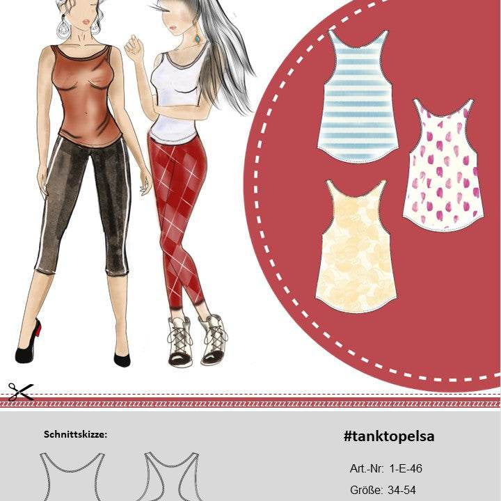 Schnittmuster Damen Tanktop Elsa Gr. 34-54 - Sewando