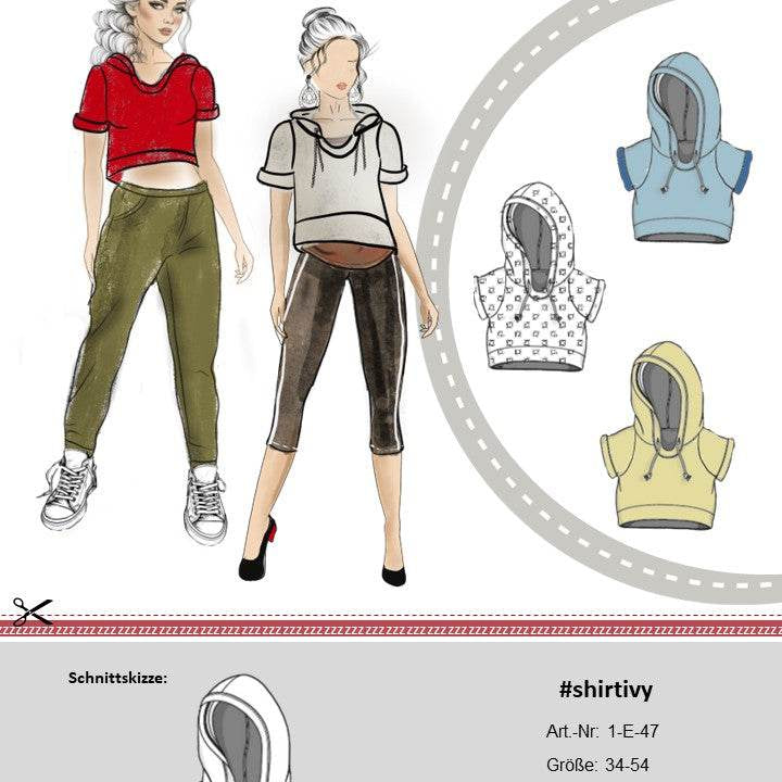 Schnittmuster Damen Shirt Ivy Gr. 34-54 Cropshirt - Sewando
