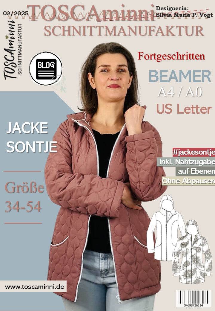 Schnittmuster Damen Steppjacke SONTJE Gr. 34-54 - Sewando