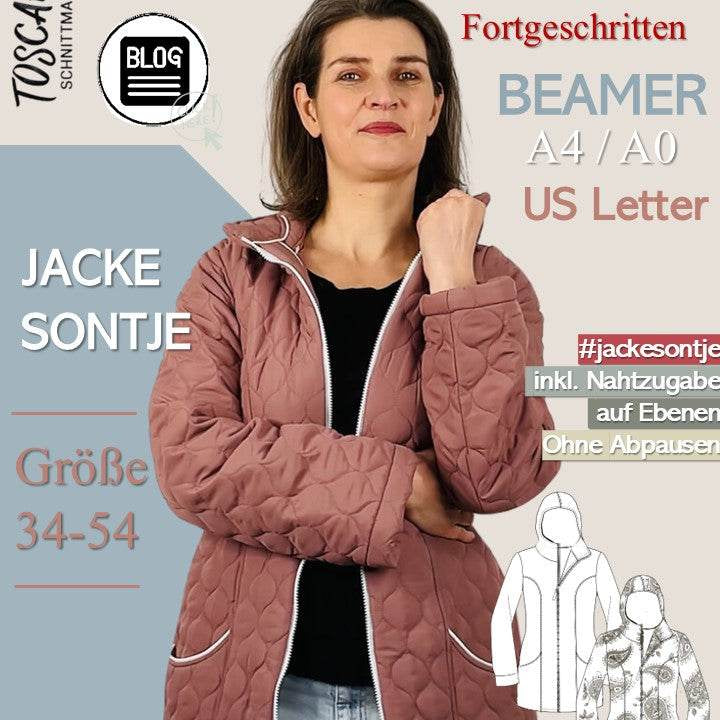 Schnittmuster Damen Steppjacke SONTJE Gr. 34-54 - Sewando