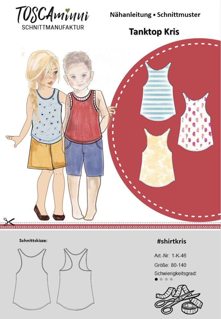 Schnittmuster Tanktop Kris (unisex) Gr. 80-140 - Sewando