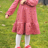 Rüschenkleid Gr. 86-122 in 3 Weiten je Größe auch für schmale und kräftige Kids