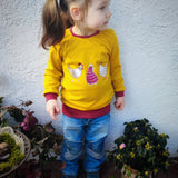 "Miss Mini" Kinderpullover-Schnittmuster mit&ohne Rüschen Gr. 98-140