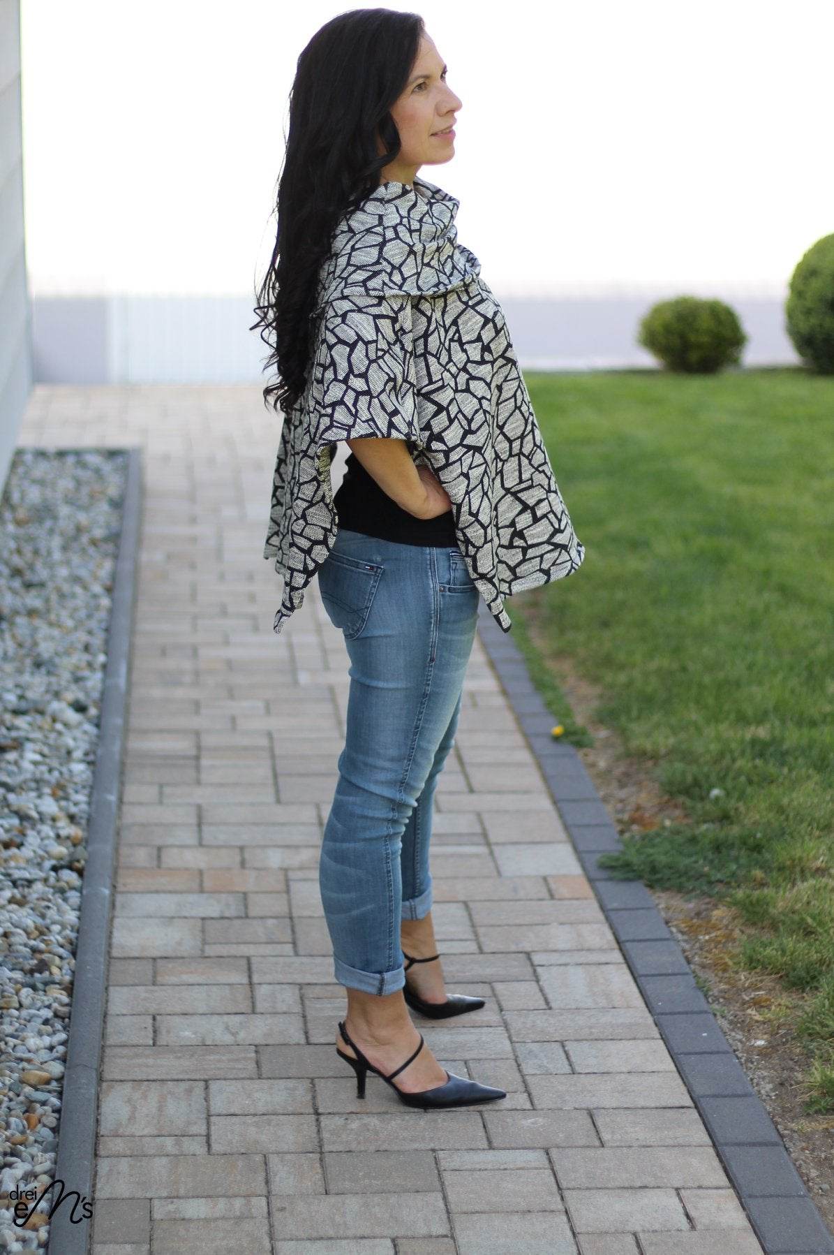 Schnittmuster Poncho ANDALO Gr. XS-XXL : - Sewando