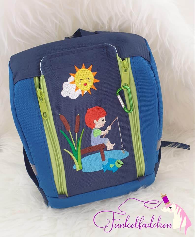 Stickdatei Jungen gehen Angeln Fisch Angel Hund Boy Set 312 - Sewando