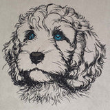 Stickdatei Cockapoo Welpe "Milli" - realistisch - FÜR HELLE STOFFE
