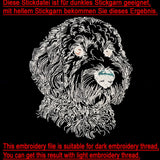 WENIGER STICHE - Stickdatei Golden Doodle  "Chooper" LIGHT - für Helle Stoffe