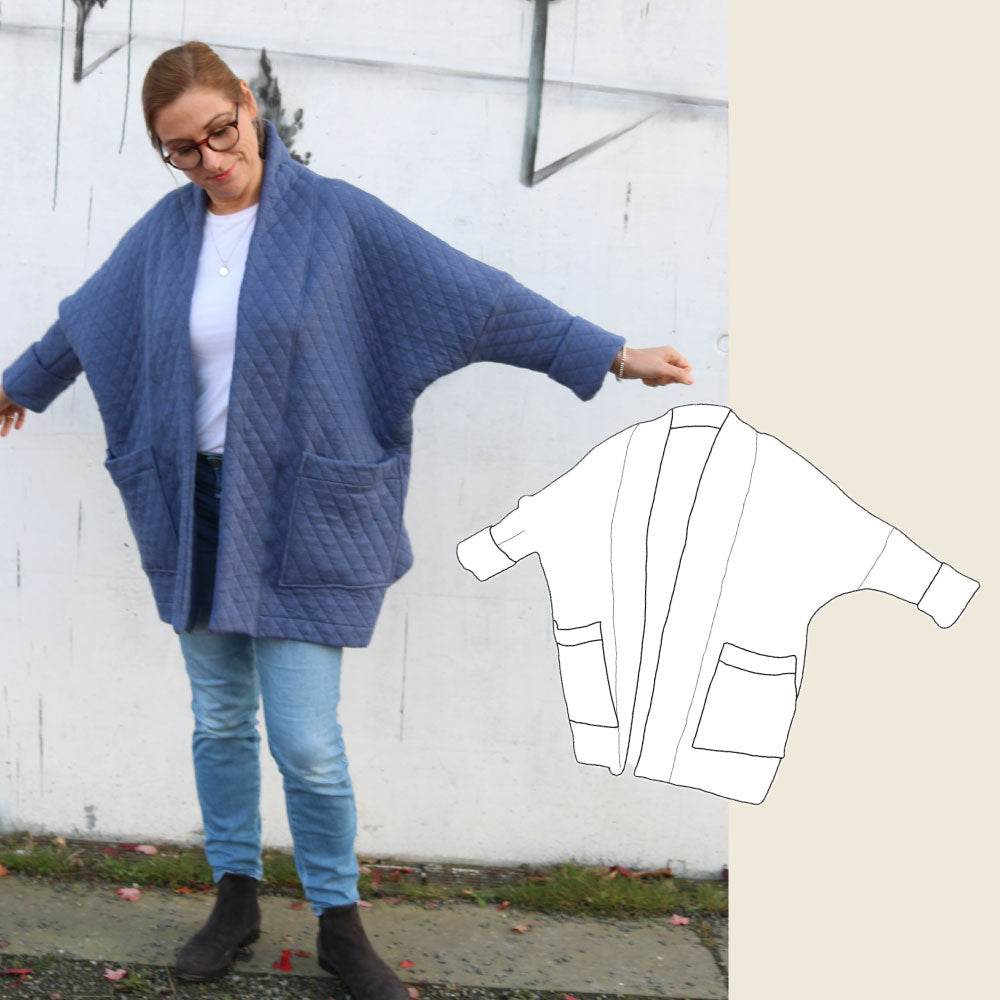 Kimono-Jacket Women Schnittmuster / oversized Jacke in 3 Längen Gr. 32-50 : - Sewando