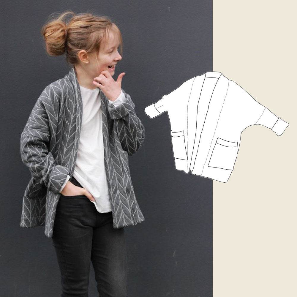Kimono-Jacket Girls Schnittmuster / oversized Jacke in 3 Längen Gr. 92-164 : - Sewando