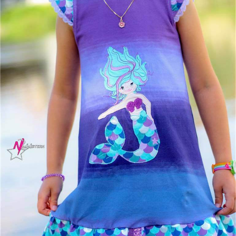Stickdatei Sweet Mermaid - Rahmen 18x30 - Sewando