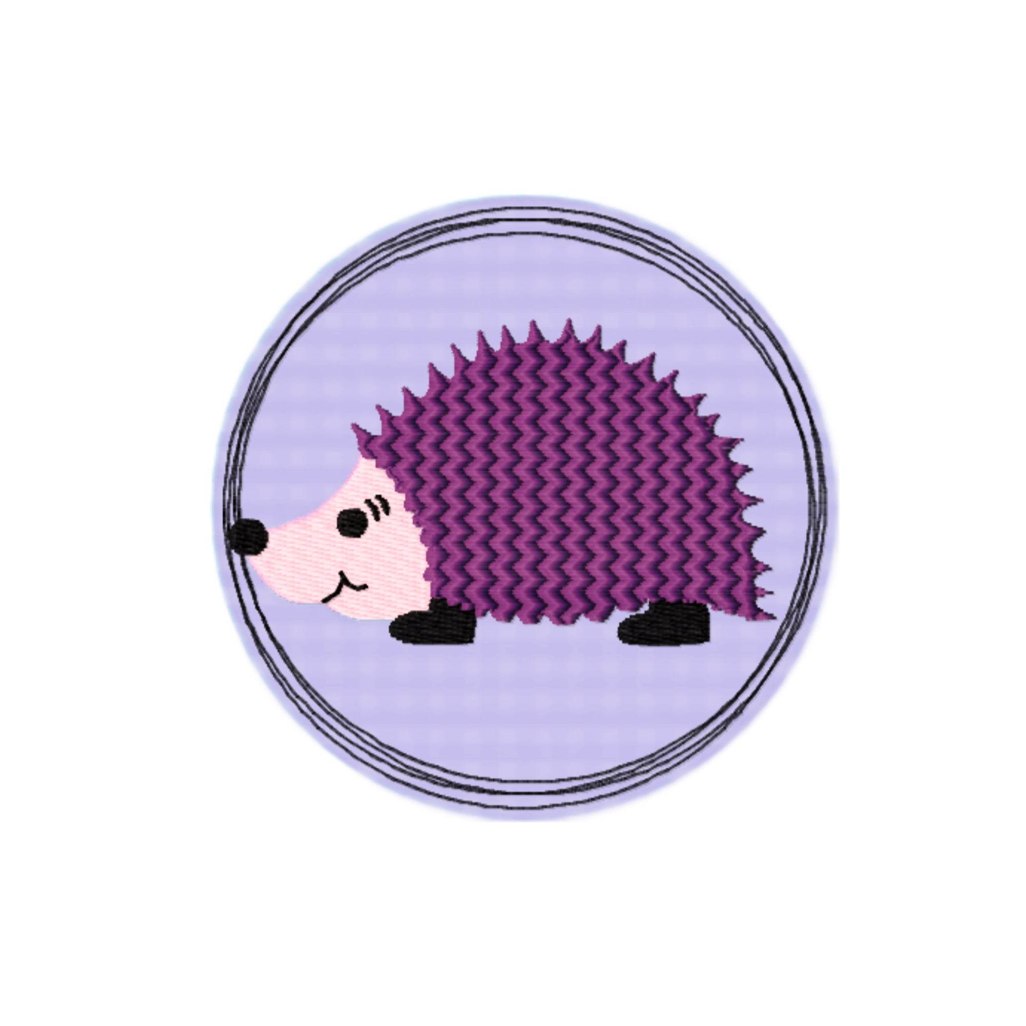 Stickdatei Doodle Button Igel - Rahmen ab 10 cm x 10 cm, - Sewando