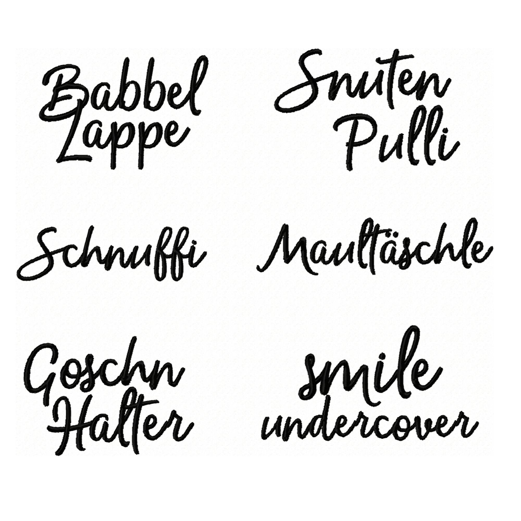Stickdatei Sprüche, Spruch, Schriften - Sewando
