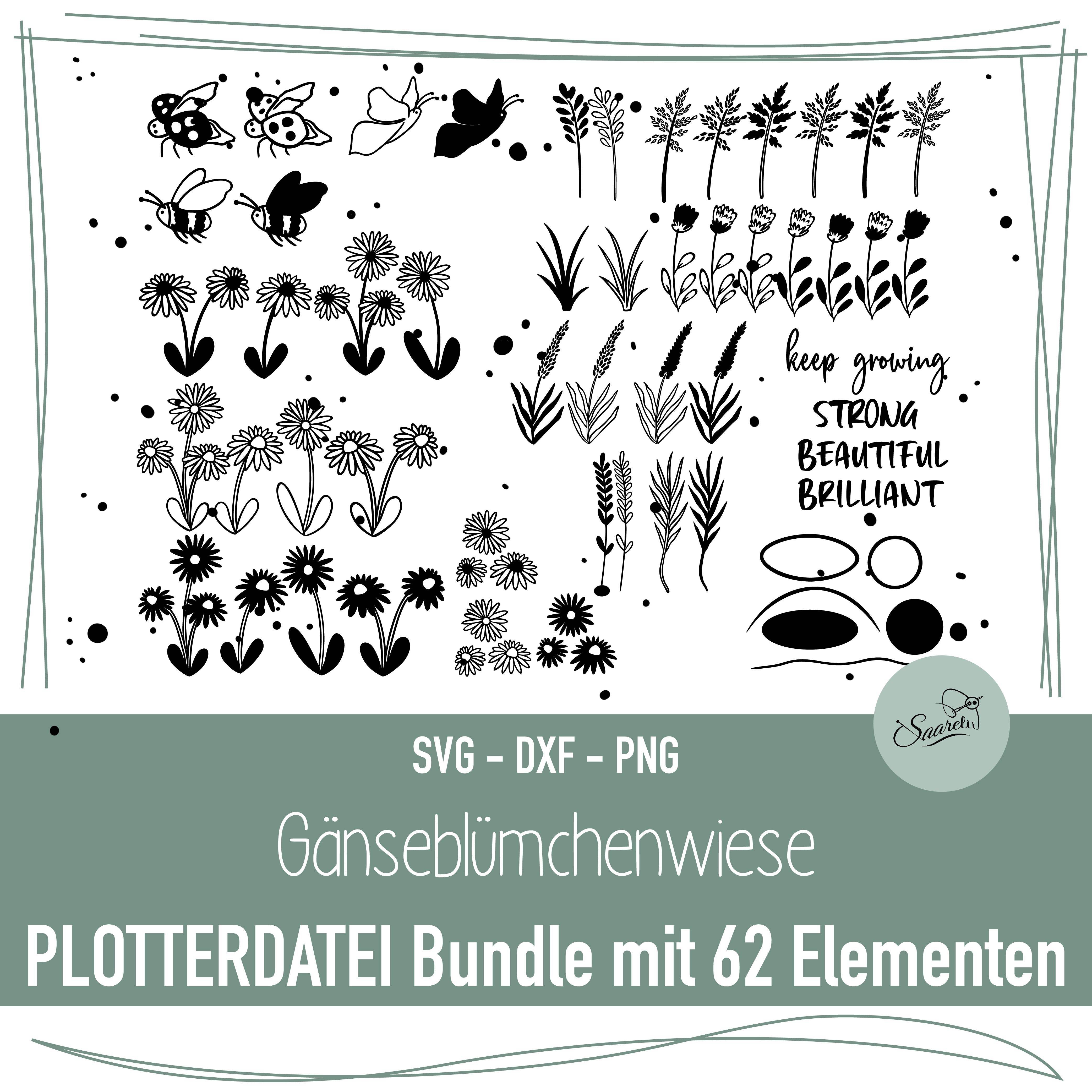 Plotterdatei Bundle Gänseblümchenwiese - Sewando
