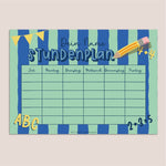 Stundenplan mit eigenem Namen - blau - Printable - Sewando