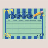 Stundenplan mit eigenem Namen - blau - Printable - Sewando