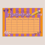 Stundenplan mit eigenem Namen - orange / lila - Printable - Sewando