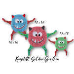 Stickdatei ITH Monsterchen Kuscheltuch drei Größen, Schmusetuch, Kuscheltier - Sewando