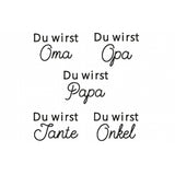 Stickdatei Schrift Baby Ankündigung, Rahmen 10 cm x 10 cm, Papa, Oma, Opa, Tante, Onkel, Spruch, Baby - Sewando