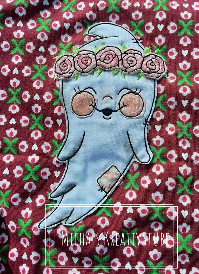 Stickdatei kleines Gespenst - Rahmen 20x28 - Sewando