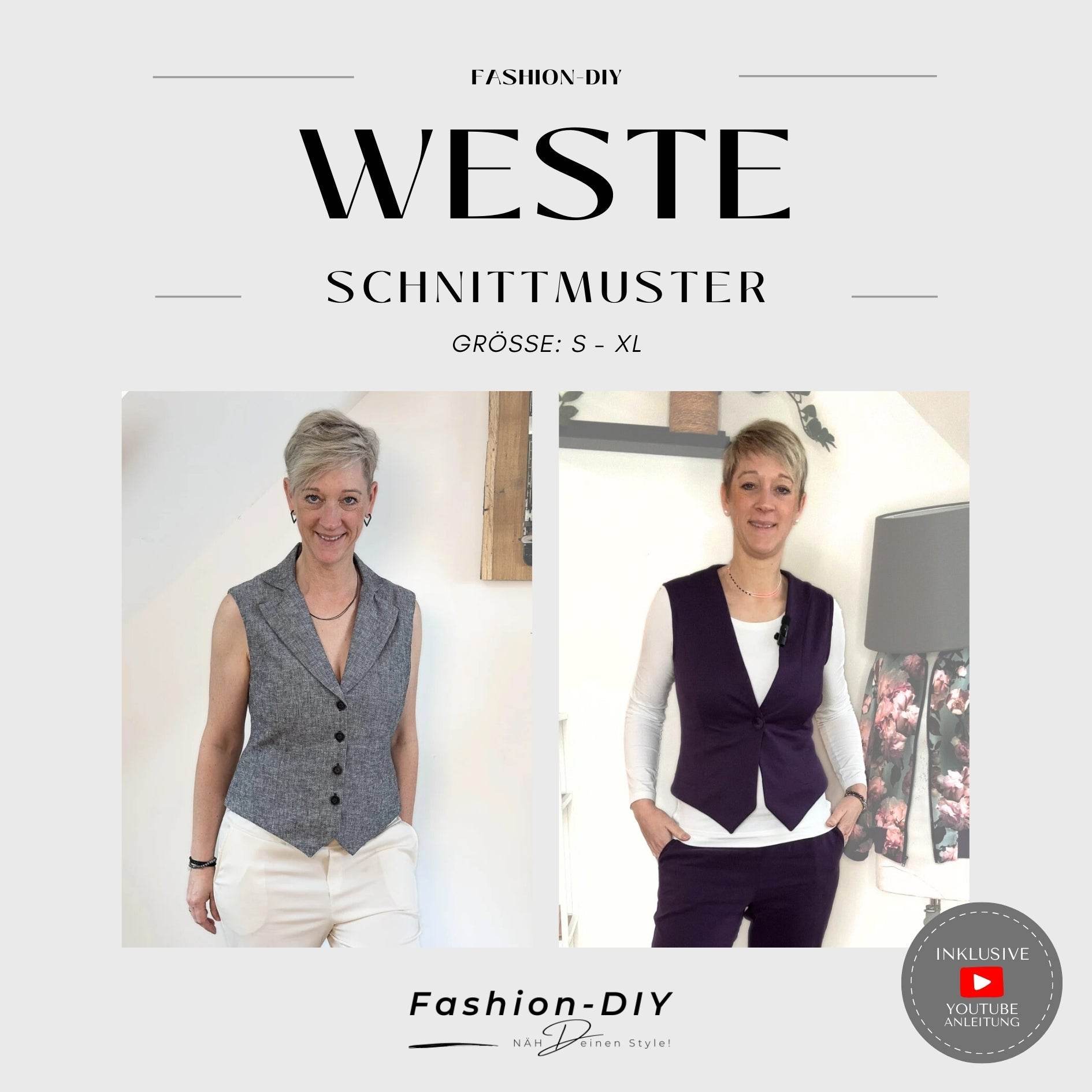 E-Book und Schnittmuster | Weste Gr. S-XL - Sewando