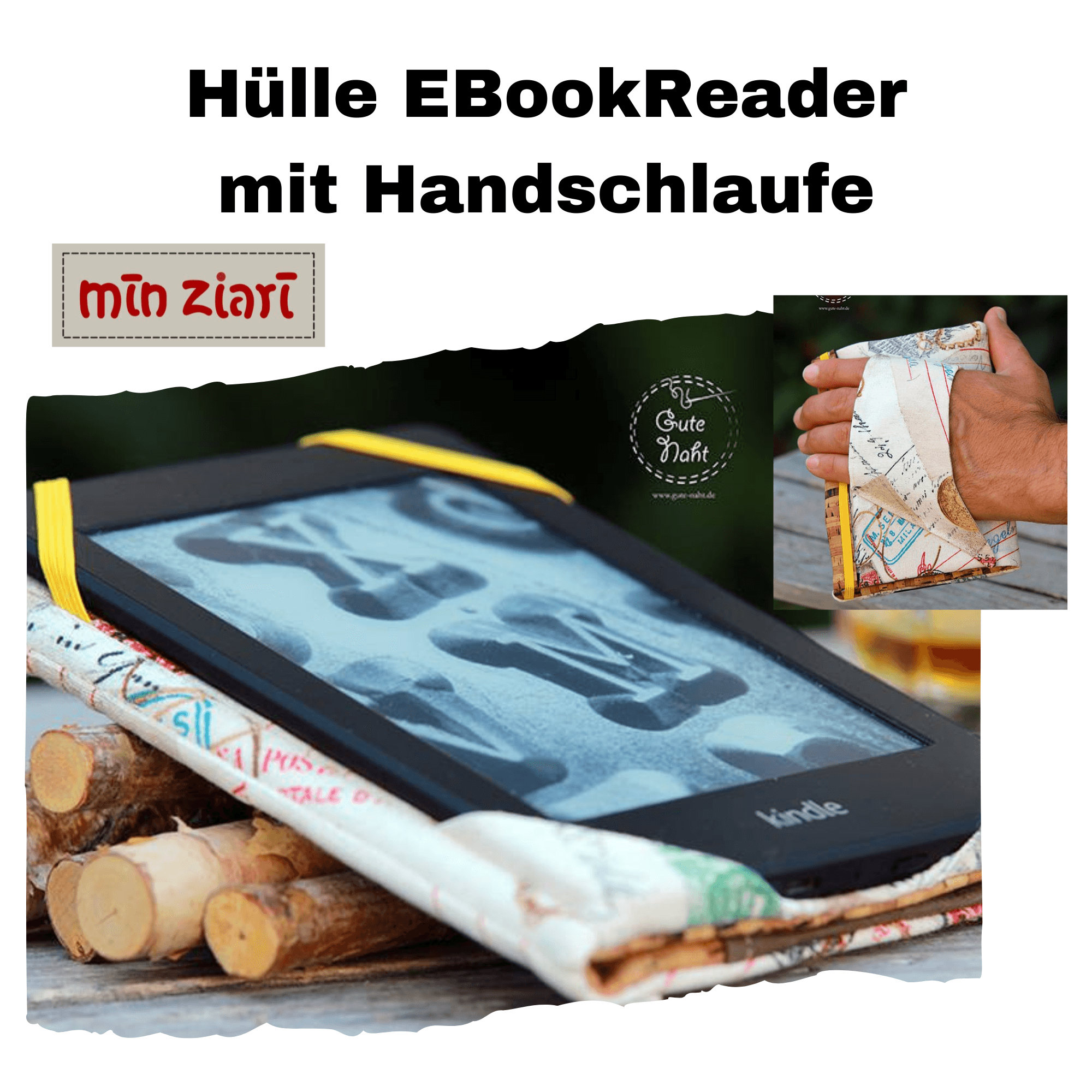 Schnittmuster Hülle EBook-Reader mit Handschlaufe - Sewando