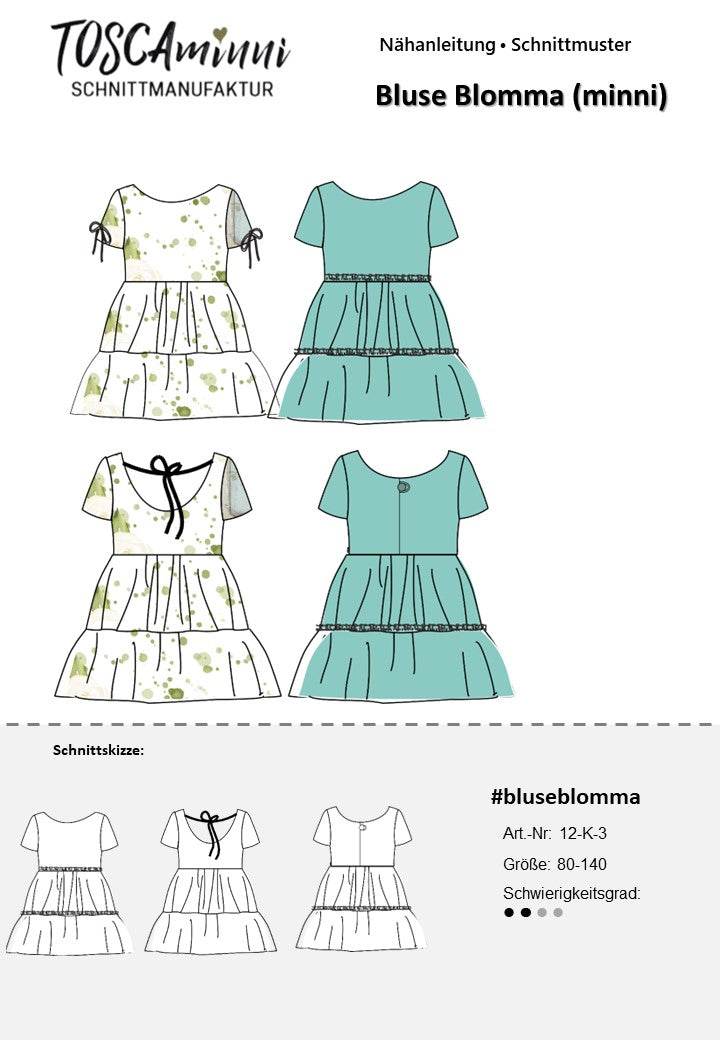 Schnittmuster Kinder Tunika Blomma Gr. 80-140 - Sewando