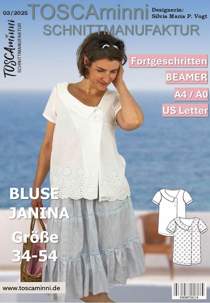 Schnittmuster Damen Bluse Janina | Musselin - Sewando