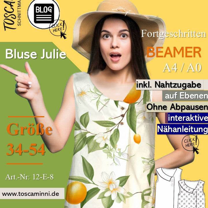 Schnittmuster Damenbluse Julie Gr. 34-54 - Sewando