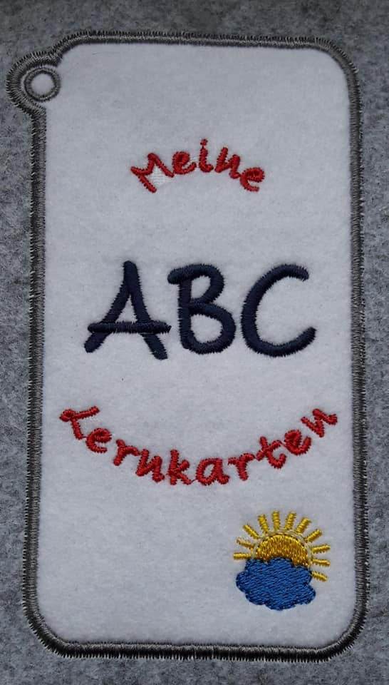 Stickdatei - ABC Lernkarten Alphabet von A-Z - Sewando