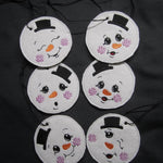 Stickdatei - 6 Schneemänner mit Gesicht (ITH und Doodle) - Sewando