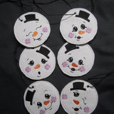 Stickdatei - 6 Schneemänner mit Gesicht (ITH und Doodle) - Sewando