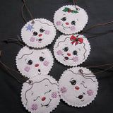 Stickdatei - 6 Kekse / Lebkuchen mit Gesicht (ITH und Doodle) - Sewando