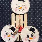 Stickdatei - 6 Schneemänner mit Gesicht (ITH und Doodle) - Sewando