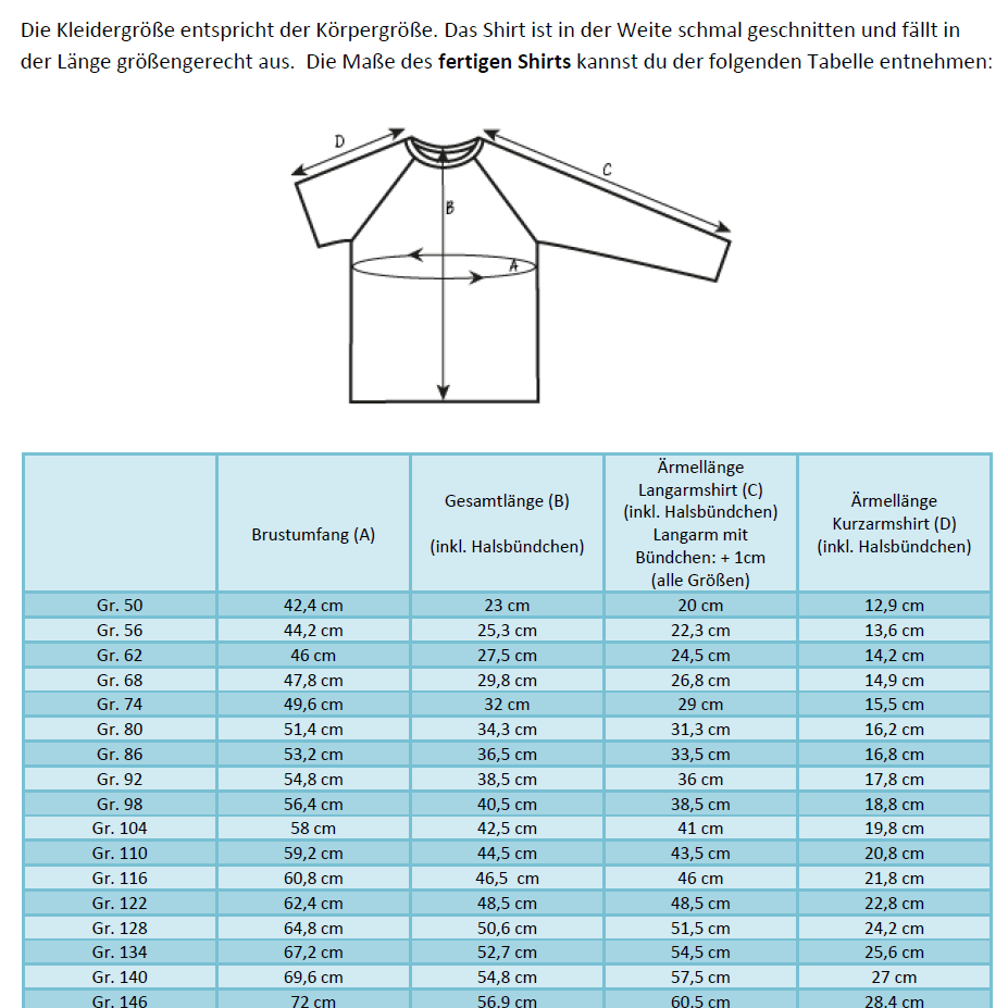 Schnittmuster timtom No.12 Raglanshirt schmal Gr. 50-152 - Sewando