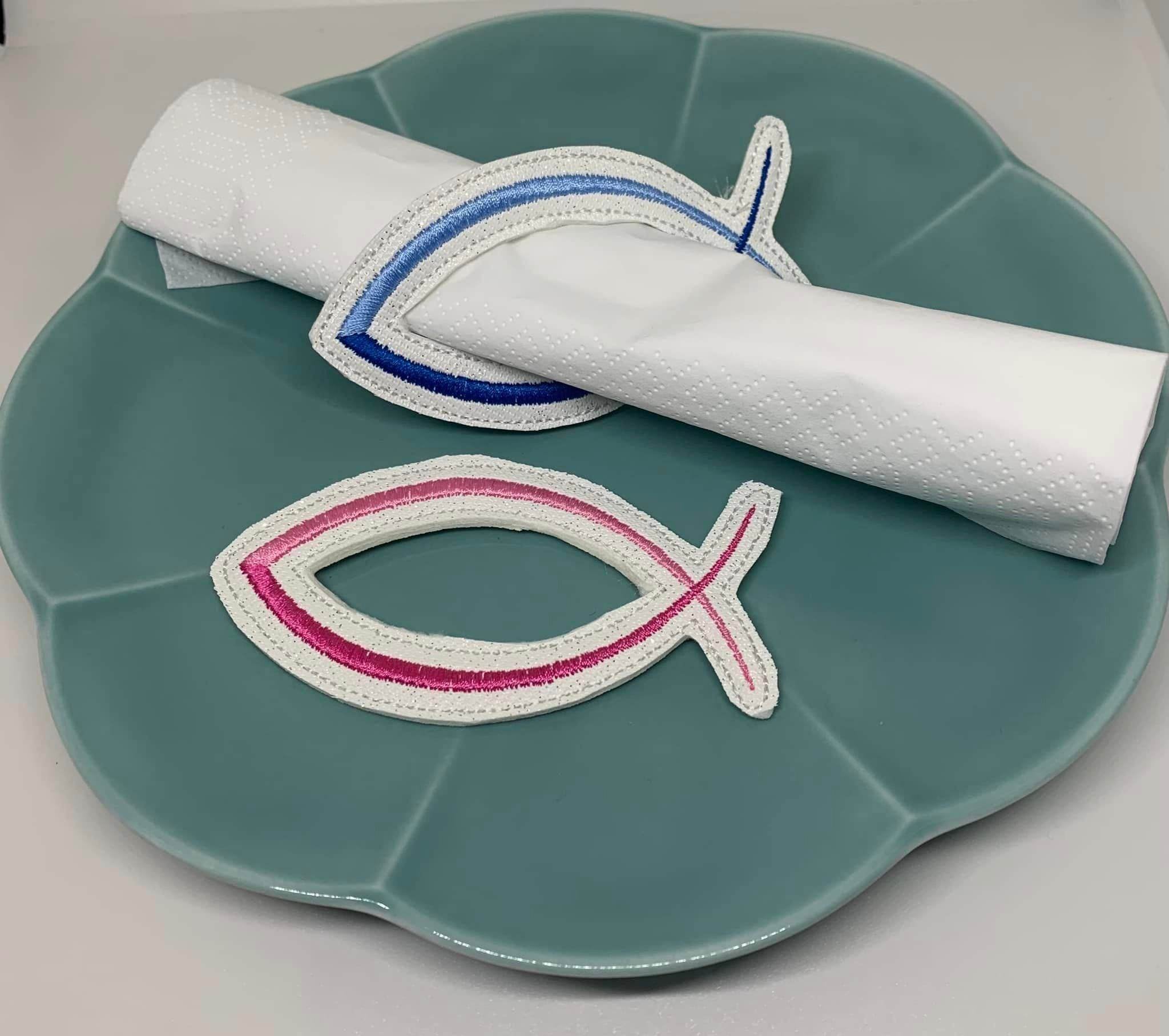 Stickdatei - Serviettenring Fisch ICHTHYS - Sewando