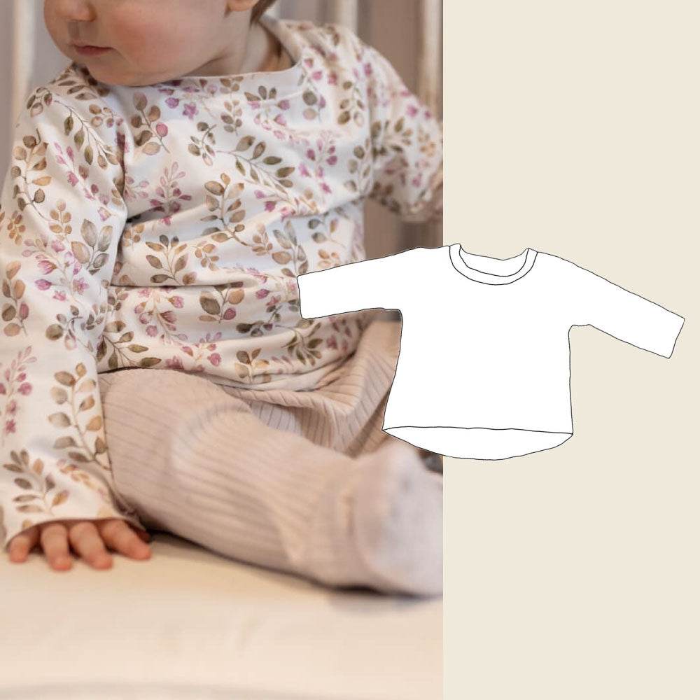 Comfy-Shirt Baby / Babyshirt mit Knopfleise Schnittmuster Gr. 44-122 : - Sewando