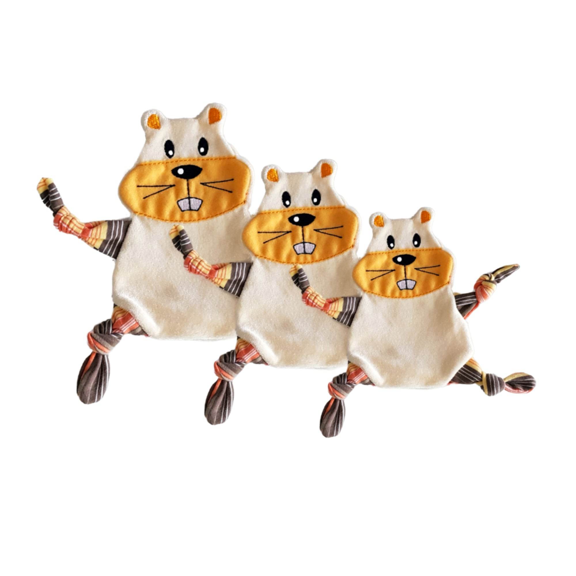 Stickdatei Hamster Kuscheltuch ITH in drei Größen, Baby, Schmusetuch, Kuscheltier - Sewando